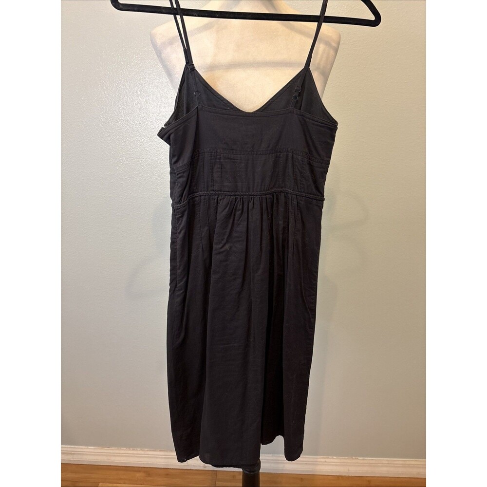 American Eagle Women's Size 0 Black Cotton Sundress Spaghetti Strap Tie Waist - Picture 7 of 11